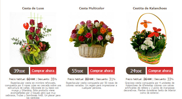 cesta de flores baratas