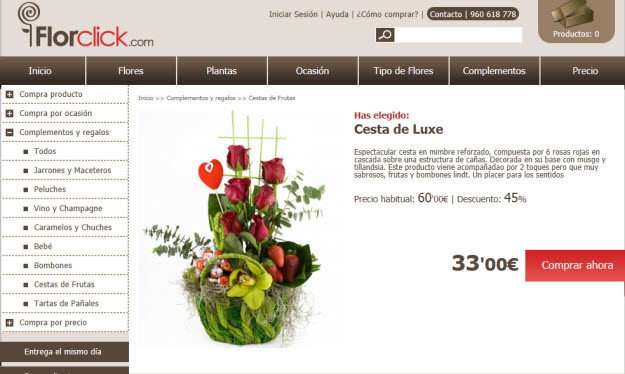 Cestas de fruta para regalar en Florclick