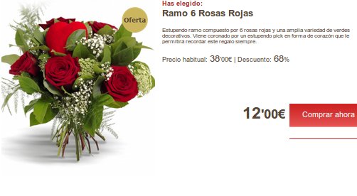 Mandar rosas por Internet con Florclick