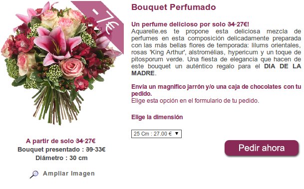 Bouquet perfumado con 7 euros de descuento, en Aquarelle