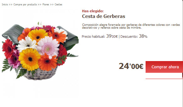 cesta gerberas