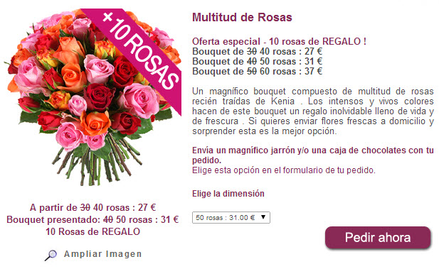 comprar rosas por internet