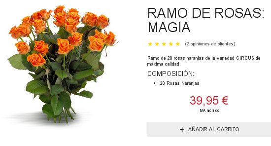 rosas naranjas precios