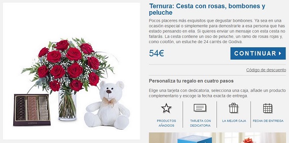 Rosas y bombones por internet