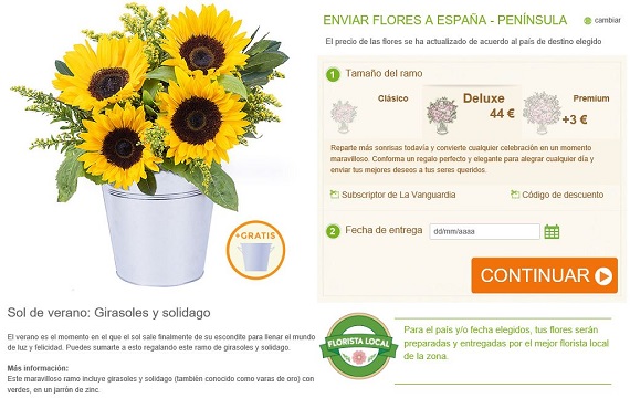 comprar girasoles a domicilio