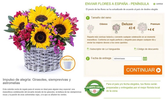 comprar girasoles por Internet