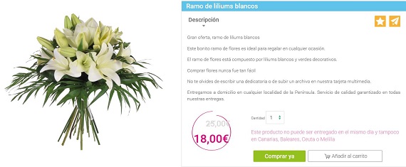 comprar liliums precios