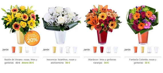 flores con jarrón ofertas