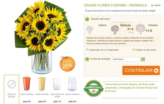 flores con jarrón para regalar