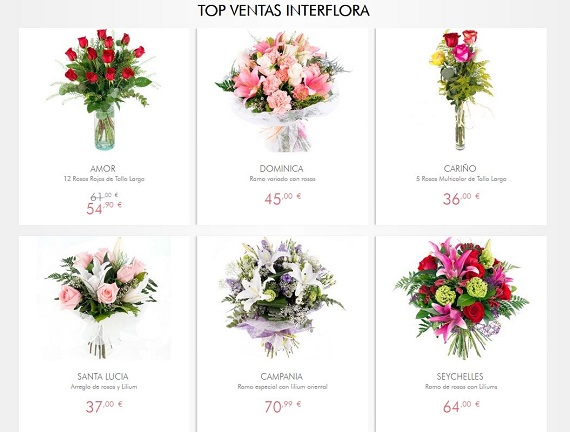 top ventas flores 2016 interflora