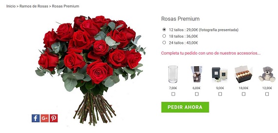 mandar ramos de rosas rojas