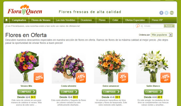 Flores baratas por internet