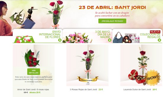 Flores Sant Jordi a domicilio