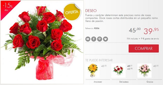 Rosas día de los santos ofertas