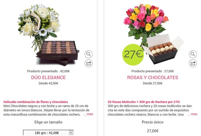 flores san Valentín con bombones