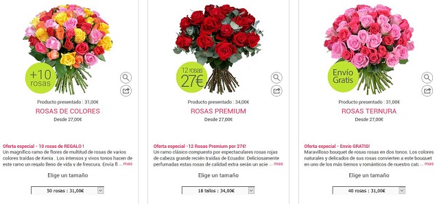 flores san valentín por Internet