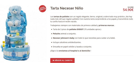 tartas de pañales neceser niño